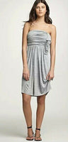 New J. CREW Light Gray Strapless "Cascade Ruffle Dress", Size 4, Originally $79.50