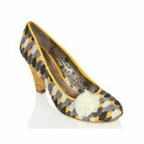Poetic Licence Yellow & Gray "Picnic Ready" Embellished Wedge Heels, Size 9 / 40, Originally $109