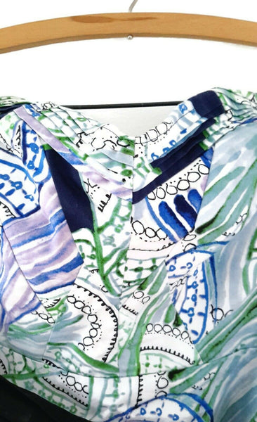 New Anthropologie Blue & Green Print "Donau Dress" by Moulinette Soeur The Mustard Dandelion New Anthropologie Blue & Green Print "Donau Dress" by Moulinette Soeur The Mustard Dandelion