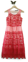 New Modcloth Coral Lace "I Prefer Your Loveliness Dress" by Doe & Rae, Size M, Originally $90