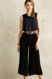 New Anthropologie Black & Navy Color Block "Cropped Mirinay Jumpsuit" by Corey Lynn Calter, Size M, Originally $158