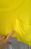 Anthropologie Gray & Yellow Two Tone "Duo Colorblocked Top" by Bordeaux, Size S, Originally $48