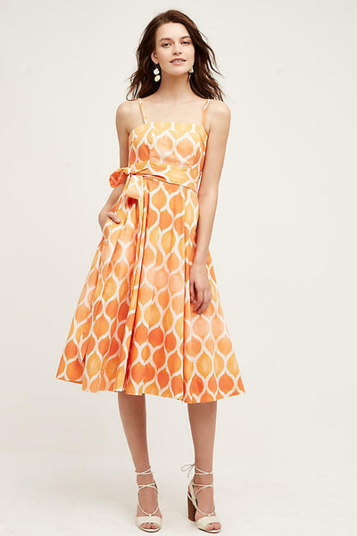 New Anthropologie Orange Geometric Print "Freya Poplin Dress" by Maeve The Mustard Dandelion New Anthropologie Orange Geometric Print "Freya Poplin Dress" by Maeve The Mustard Dandelion