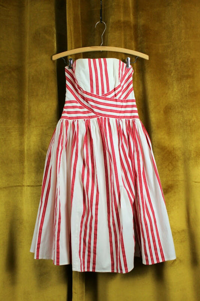 anthropologie red striped dress Anthropologie