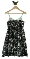 Anthropologie Black & White Floral "Stamp Art Dress" by We Love Vera, Size 2, Originally $148