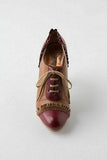 Anthropologie Wine Red "Bordeaux Ruffled Oxford Heels" by Miss Albright, Size 9.5, Originally $248