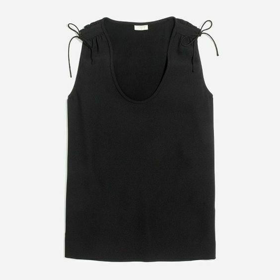 New J. CREW Sleeveless Tie Shoulder Top in Black, Size 4, Originally $64.50