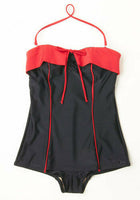 New Modcloth Black & Red "High Tide & True" One Piece Swimsuit by Bettie Page, Size 8, Originally $90