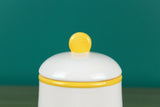 New Anthropologie "Striped Spice Jar" White & Yellow Stoneware Spice Jar by Biscuit
