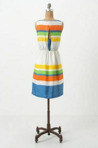New Anthropologie White & Blue Silk