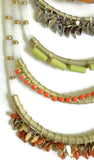 Rare New Anthropologie "Corallina Ladder Necklace" with Layers of Beads & Rhinestones, Originally $88