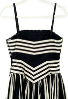 Archival Anthropologie Black & Cream Stripe "Regatta Dress" by Viola, Size XS / S, Originally $148
