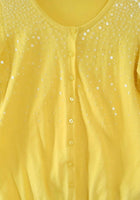 New Sunny Yellow Beaded & Sequined Cardigan Sweater from The Limited, Size S