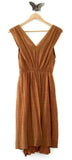 New Anthropologie Copper Brown "City of Lights Dress" by Deletta, Size S, Originally $148