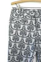 New Anthropologie Gray Damask "Brocade Charlie Trousers" by Cartonnier, Size 10, Originally $118