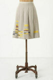 New Anthropologie Beige Embroidered "Hatch Mark Skirt" by Maeve, Size 6, Originally $148