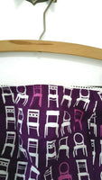 Modcloth Purple & White Chair Print Strapless "Sittin' Pretty Dress" by Retrolicious, Size M