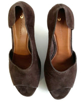 Anthropologie Rare Brown Suede "Katariina Wedges" by Leifsdottir, Size 8 US / 39 EU, Originally $248