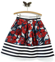 New Anthropologie Floral & Striped "Callam Skirt" by HD in Paris, Size 4, Originally $148