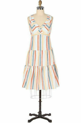 Vintage Anthropologie Multi Color "Candy Stripe Dress" by Odille, Size 2, Originally $158