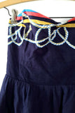 Anthropologie Navy Blue Nautical Print "Roped-In Dress" by Wakana Koike, Size 6, Originally $138