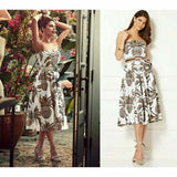 New NY&Co Eva Mendes White Pineapple Print "Del Mar Strapless Dress", Size M, Originally $89.95
