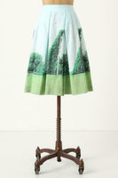 New Anthropologie Blue & Green Scenic "Kudzu Skirt" by Sarah Ball Photography, Size 6, Originally $148