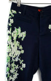 Anthropologie Navy & Green "Megafloral Charlie Trousers" by Cartonnier, Size 10, Originally $118