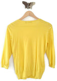 New Sunny Yellow Beaded & Sequined Cardigan Sweater from The Limited, Size S