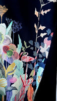New Anthropologie Black Floral Print "Flamingo Garden Pullover" by Michelle Morin, Size XS, Originally $118