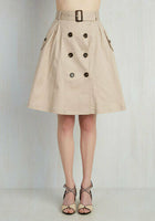 New Modcloth Beige Trench Style "Reminiscent Vision Skirt", Size S, Originally $60