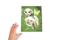 New Owl & Butterfly 8x10 Art Print "Hazel and Luna" by Artist Katie Daisy, Originally $27
