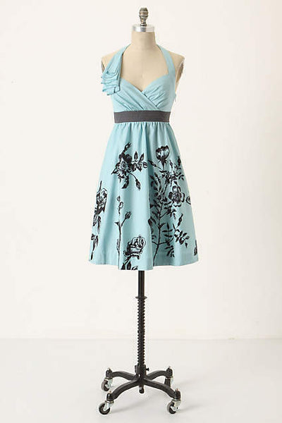 Anthropologie Blue Floral Halter "Stemmed Sweetbriar Dress" by Nathali The Mustard Dandelion Anthropologie Blue Floral Halter "Stemmed Sweetbriar Dress" by Nathali The Mustard Dandelion