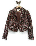 New Anthropologie Floral Print "Cropped Tinsley Bomber Jacket" by Hei Hei, Size 6, Originally $158
