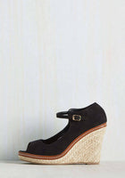 New Modcloth "You Know the Espadrille Wedge in Black", Size 10, Originally $49.99