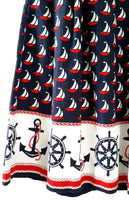New Anthropologie Blue & Red Nautical Print "Windward Halter Dress" by Postmark, Size 6, Originally $148