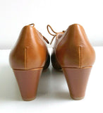 New Modcloth "Swing Along Heel in Bourbon" Brown Oxford Shoes by Chelsea Crew, Size 10