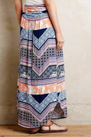 New Anthropologie Printed Striped "Couloir Maxi Skirt" by Maeve, Size S, Originally $88
