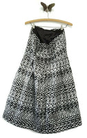 New Anthropologie Black & Silver Geometric Print "Tinseled Jacquard Dress" by Eva Franco, Size 14, Originally $228