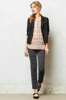 New Anthropologie Gray Damask Velvet "Flocked Charlie Trousers" by Cartonnier, Size 10, Originally $118
