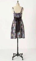 New Anthropologie Teacup Print Purple Silk "Sugar & Cream Dress" by Floreat, Size 6, Originally $148