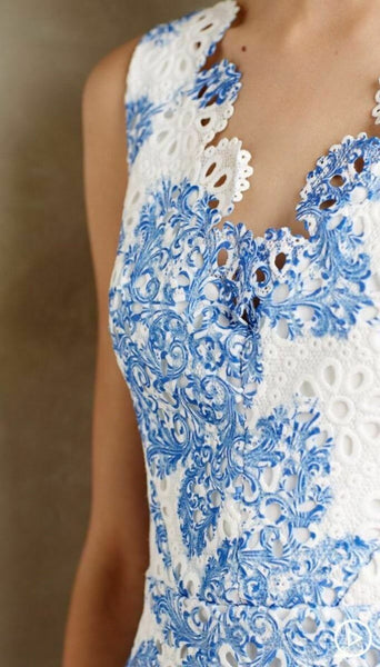 New Anthropologie Blue & White Lace "Starflower Scalloped Dress" by Ev The Mustard Dandelion New Anthropologie Blue & White Lace "Starflower Scalloped Dress" by Ev The Mustard Dandelion