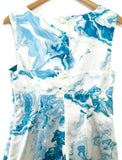 Anthropologie Blue & White Print "Marbled Waters Shift" by Maeve, Size 8, Originally $158