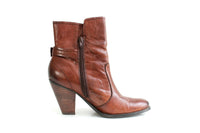 Modcloth Brown Leather Ankle Boots by Nicole, Size 9