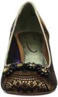 New Poetic Licence Black Lace & Gold Glitter "Keepsake in Bark" Wedge Heels, Size 7.5 / 38.5, Originally $104