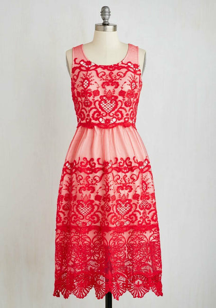 New Modcloth Coral Lace "I Prefer Your Loveliness Dress" by Doe & Rae, The Mustard Dandelion New Modcloth Coral Lace "I Prefer Your Loveliness Dress" by Doe & Rae, The Mustard Dandelion