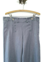 New Anthropologie Gray "Tailored Sailor Wide-Legs" by Elevenses, Size 8, Originally $118