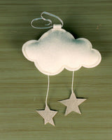New Plush White Starry Cloud Wall Mobile Ornament by BabyJives Co