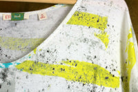 Anthropologie Yellow & Green Splatter Pattern "Painted V-Neck" by Ett Twa, Size XS, Originally $58