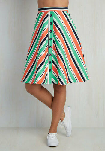 Le Superbe Pleated Chevron Midi Skirt | Neiman Marcus